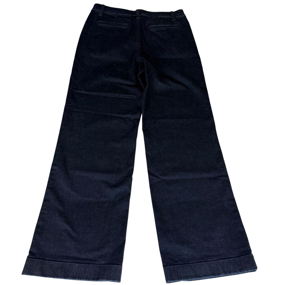 Talbots Simply Flattering Dark Indigo Wide Leg Jeans Womens 8 High Rise Trouser